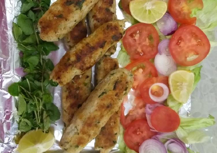 Recipe of Speedy Chicken reshmi seekh kebab