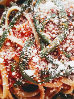 Foto di Spaghetti al sugo con fagiolini