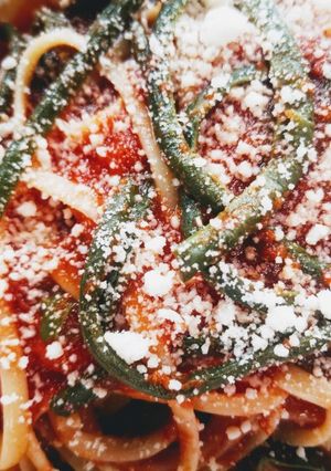 Foto di Spaghetti al sugo con fagiolini