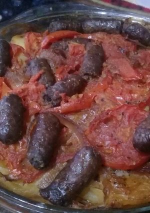 صورة لوصفة بطاطس بالسجق