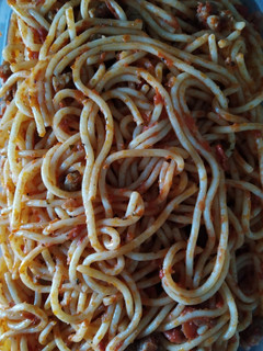 Una foto de Spaguetis con ternera