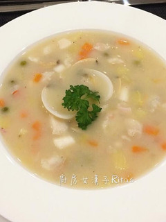 海鮮巧達濃湯 的食譜成品照片