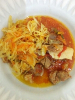 A picture of Beef stew with cabbage#authormarathon#.