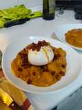 Gnocchi en salsa de tomate cherry con choricito y burrata