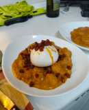 Gnocchi en salsa de tomate cherry con choricito y burrata
