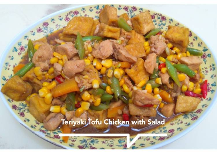 Teriyaki Tofu Chicken with Salad