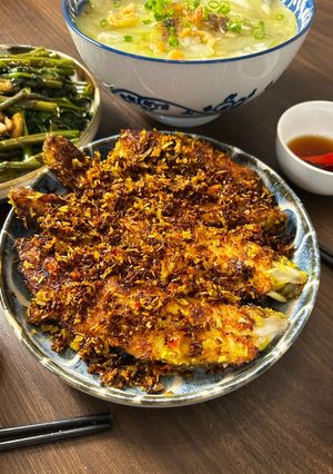 A picture of Fried Fish w/ Salted Chili Lemongrass | Cá Chiên Muối Sả Ớt.