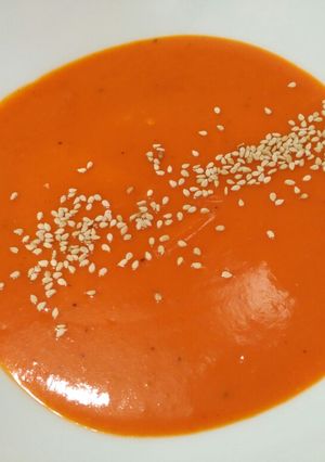 Una foto de Crema de pimientos del piquillo
