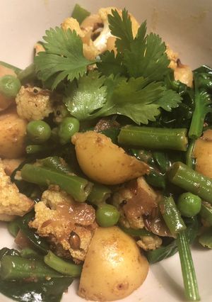 A picture of Cauliflower curry - vegan.
