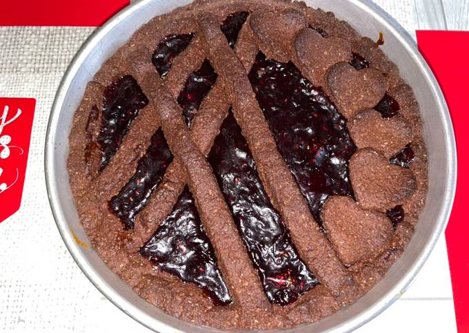 Crostata integrale con cacao e marmellata ai frutti di bosco🫐🍓