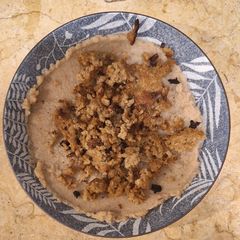 A picture of Keto Cauliflower Porridge with Minced Meat.