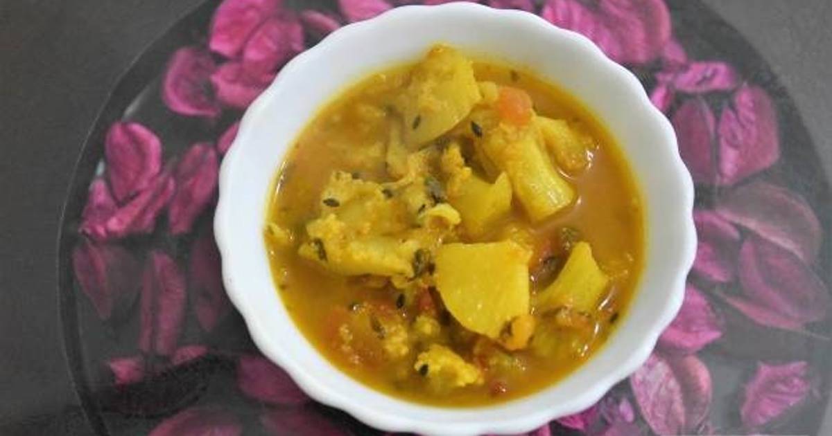 Aloo gobhi curry recipe without onion and garlic Recipe by Shubhra