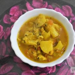 A picture of Aloo gobhi curry recipe without onion and garlic.