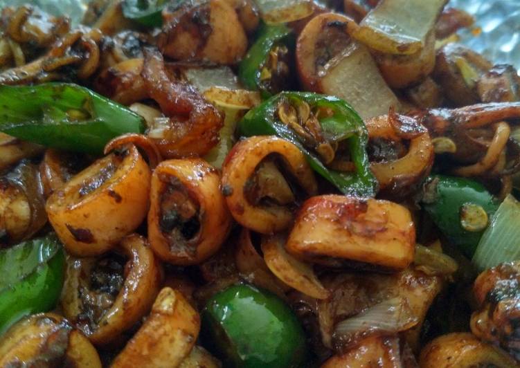 Resep Oseng cumi teriyaki pedas yang simpel