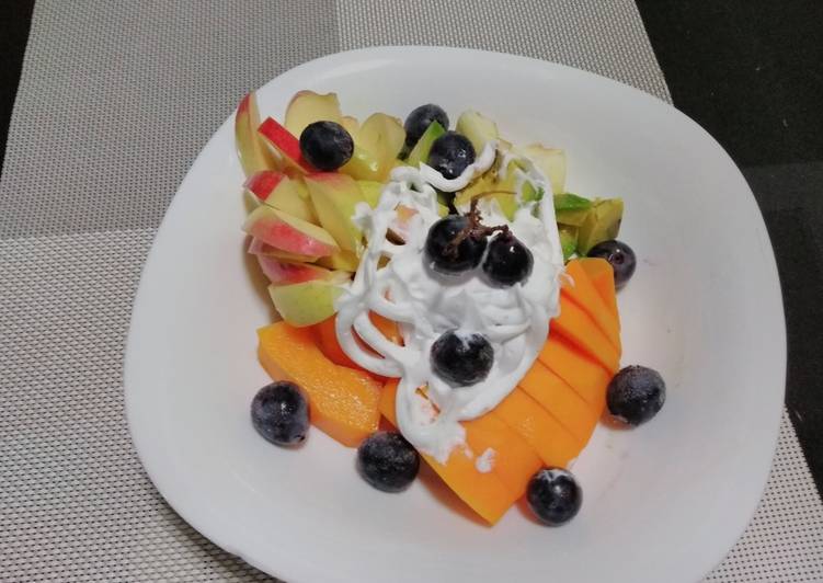 How to Make Ultimate Mixed fruits with double cream#12weeksjikonichallenge