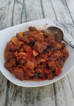 Foto resep Krecek daging pedas
