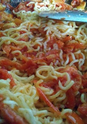 A picture of Noodles Made by shaheen Ali.