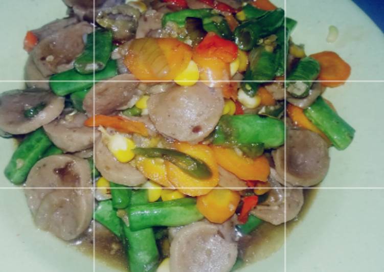 Tumis buncis bakso