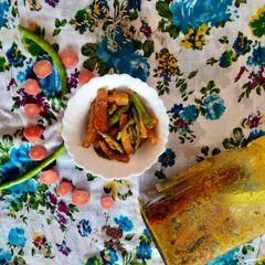 A picture of Green chilli and carrot Pickle.