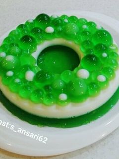 عکسی از دستور ژله حبابی سبز