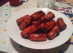 Una foto de Salchichitas BBQ con dos ingredientes