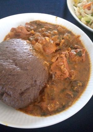 Black amala and obono soup ainihin hoton girkin