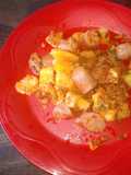 Salchichas, chorizo y papas