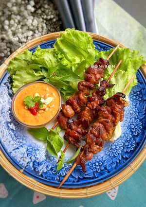 Hình của món Satay Nướng Kiểu Thái - Sốt Đậu Phộng.