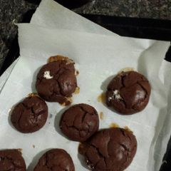 A picture of Sugar-free ish chocolate surprise cookies .