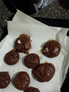 A picture of Sugar-free ish chocolate surprise cookies .