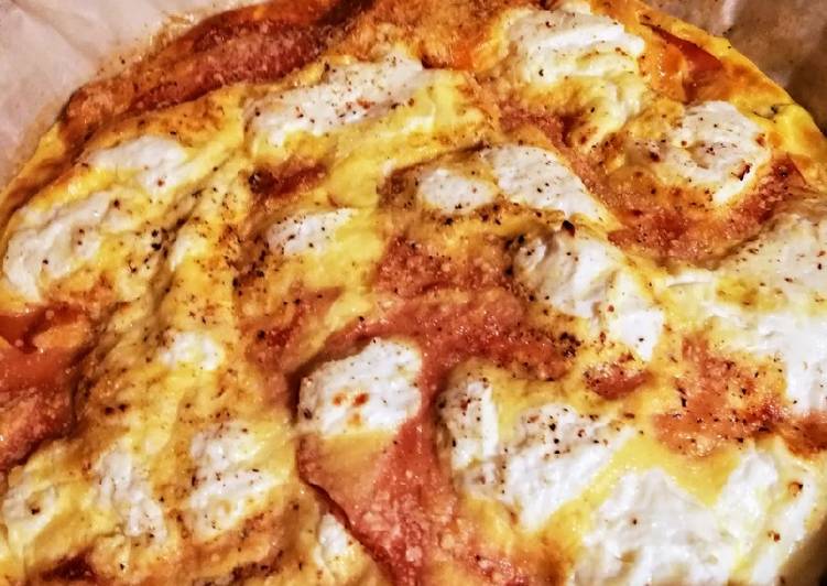 Frittata,ricotta e prosciutto cotto.Pochi grassi tanto gusto