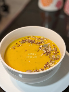 A picture of Carrot Ginger Soup.