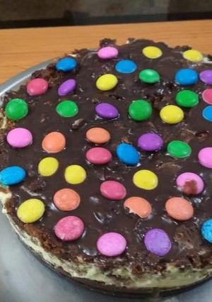 A picture of Ice-cream chocolate cake.