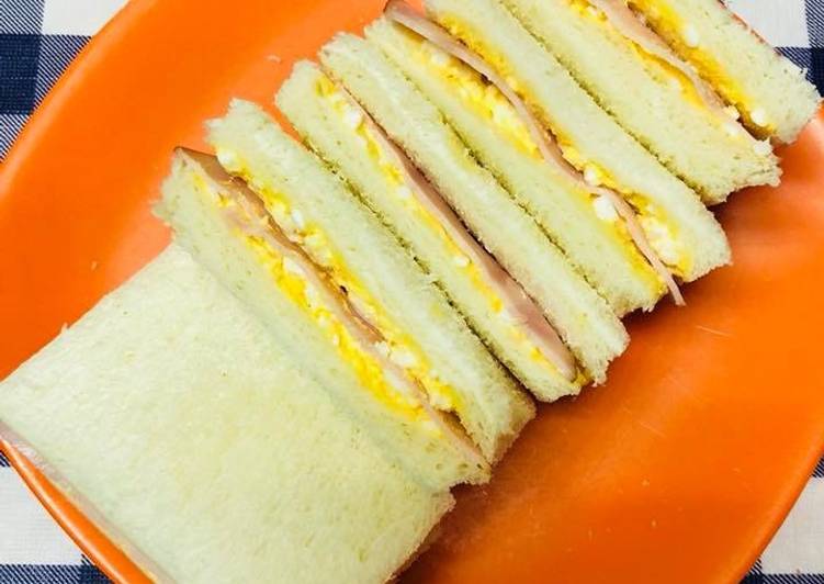 Simple Way to Prepare Quick Egg &amp; Ham sandwich