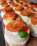 Canapés de palmitos y cherrys