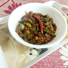 A picture of Achari Bhindi.