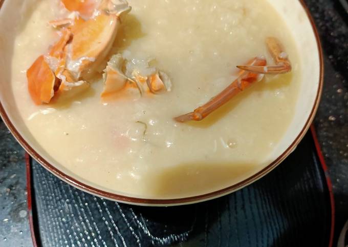 Crab 🦀🦀 congee Is really delicious 😋😋😋