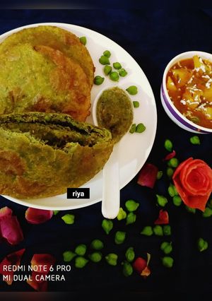 हरे चने की हरी भरी कचौरी (Hare chane ki hari bhari kachori recipe in Hindi) रेसिपी मुख्य फोटो