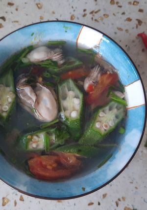 Hình của món Canh hà đậu bắp.