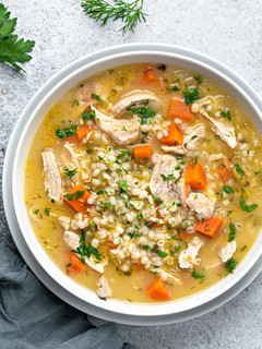 A picture of Chicken Barley Soup.