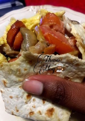 A picture of Breakfast tortilla wrap.