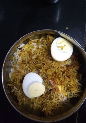 A picture of Egg biryani.