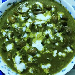 A picture of Palak Mushroom(with out onion and garlic).