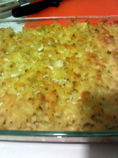 A picture of Macaroni and cheese casserole.