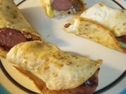 A picture of fried hotdogs