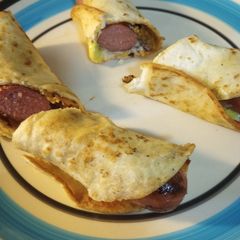 Hotdogs on Fried Tortillas A picture of Hotdogs on Fried Tortillas.