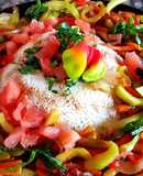 Ensalada tibia de vegetales y couz couz