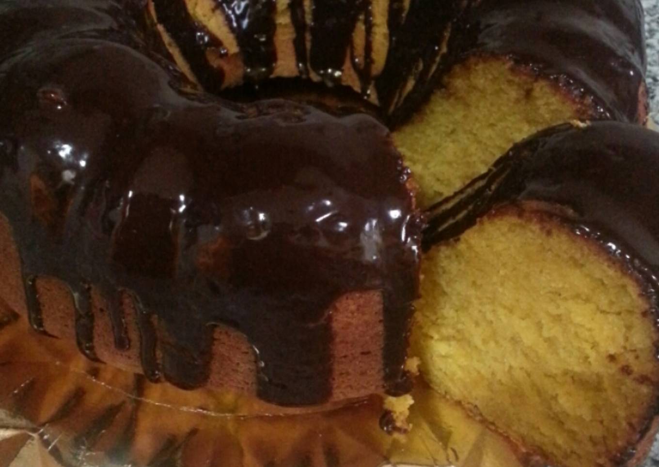Bizcocho de calabaza con cobertura de chocolate