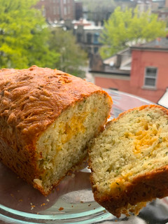 A picture of Mom's garlic cheese bread.