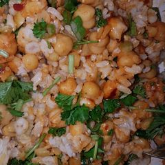 A picture of Chickpeas and Rice.
